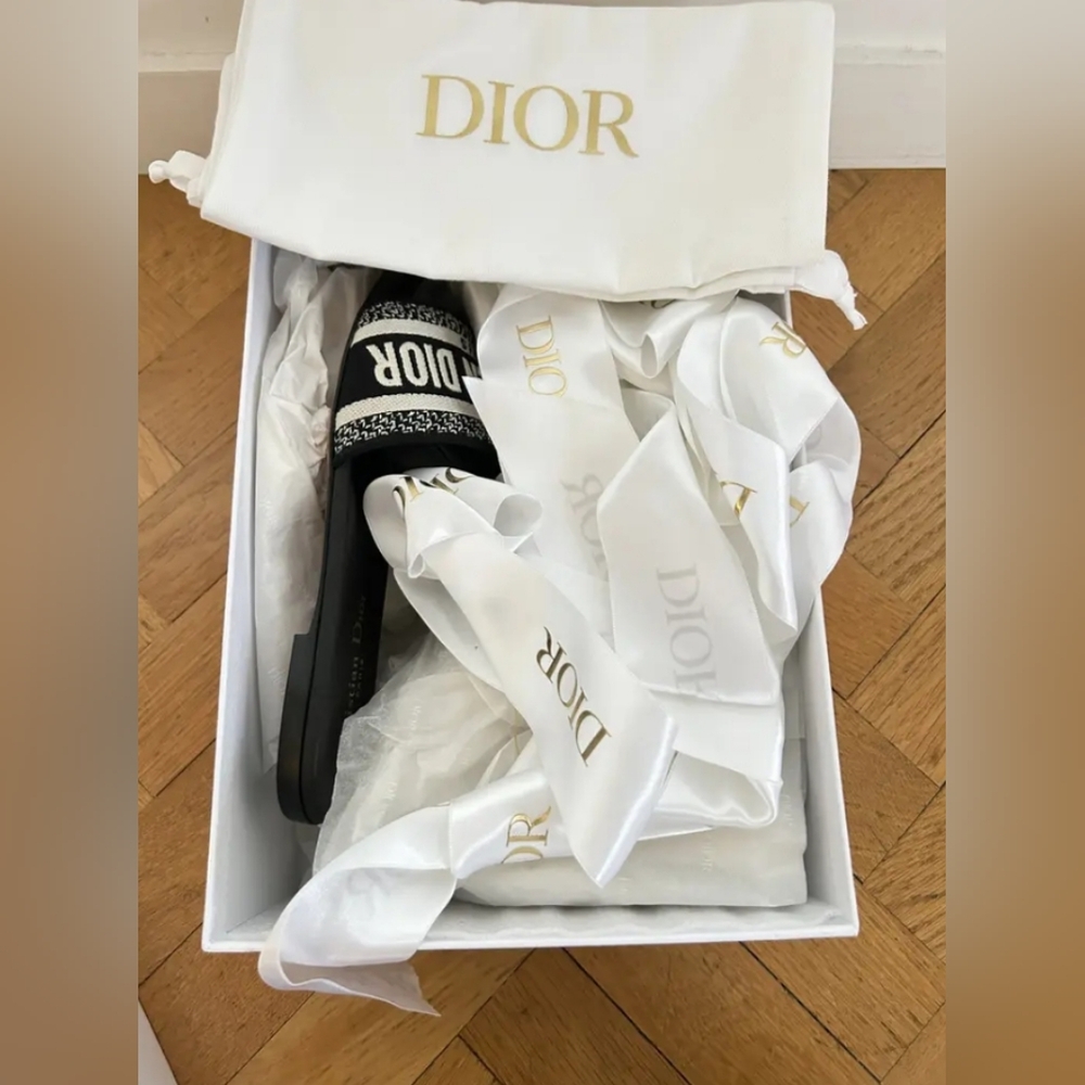Dior Christian Dway Slide Black Sandals - Picture 4 of 7